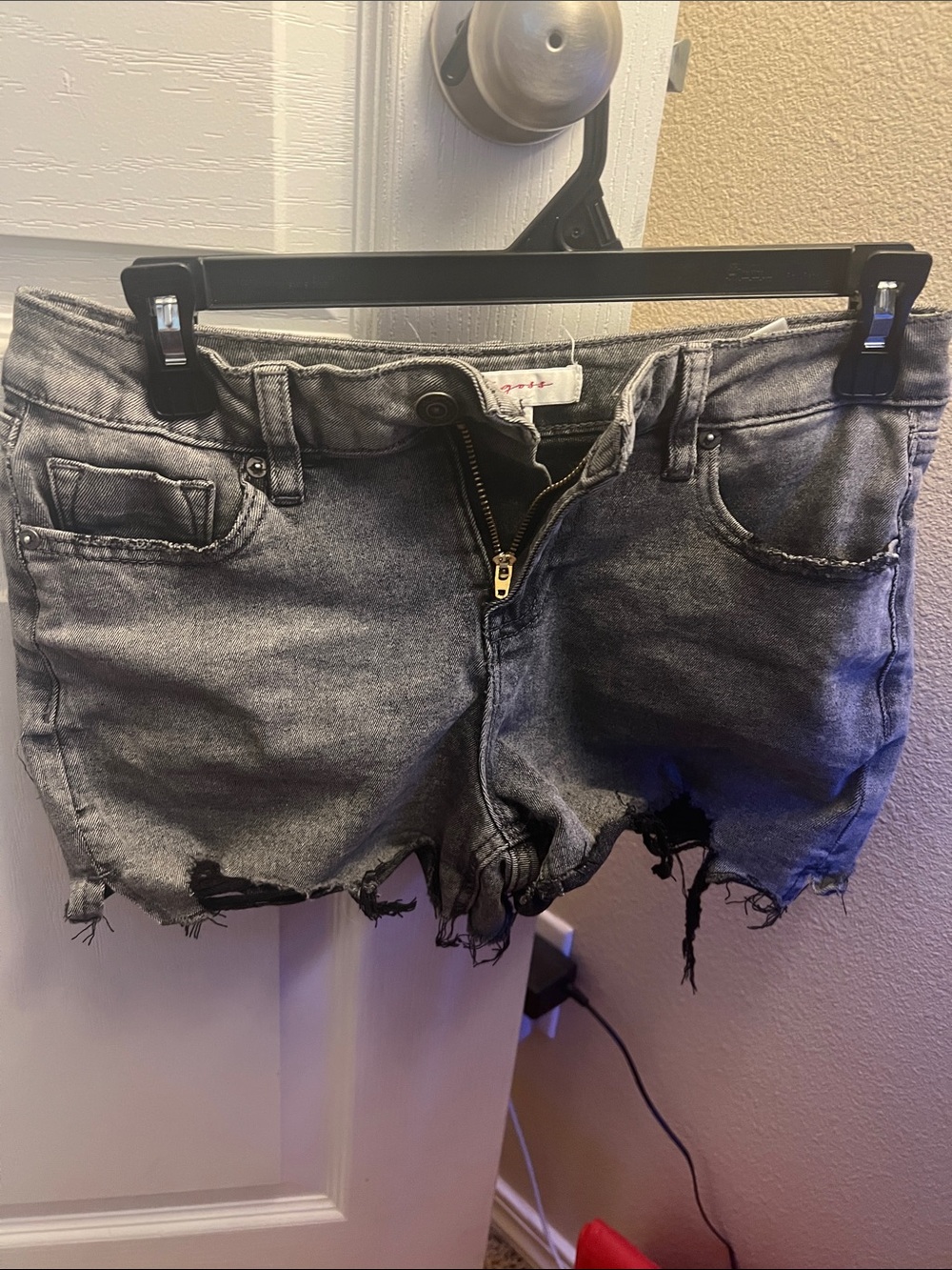 Distressed Black Denim Women’s Shorts